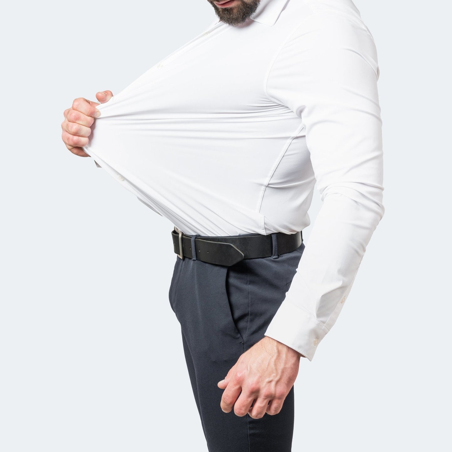Men's Fitted Stretch Shirt Dress