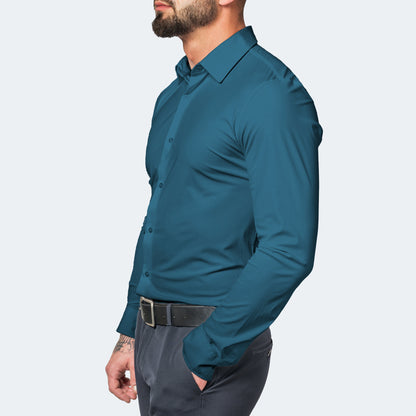 Men's Fitted Stretch Shirt Dress