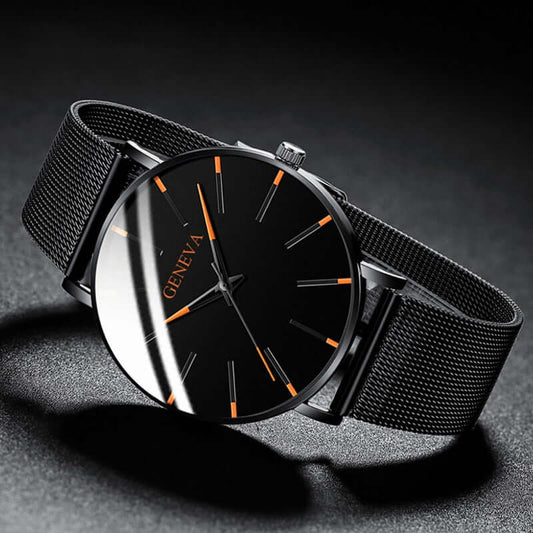 Reloj de pulsera masculino ultrafino y minimalista