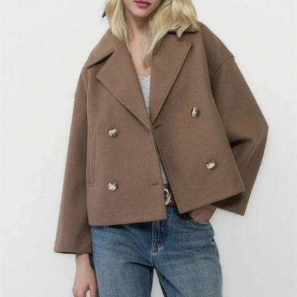 Palton damă cu două rânduri din amestec de lână