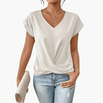 Blouse Femme à Col V | Top Tendance Décontracté