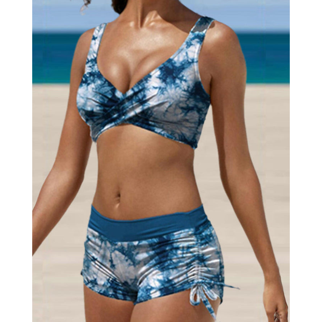 Dameska Ensemble Bikini Taille Haute | Bretelles Ajustables Modelantes