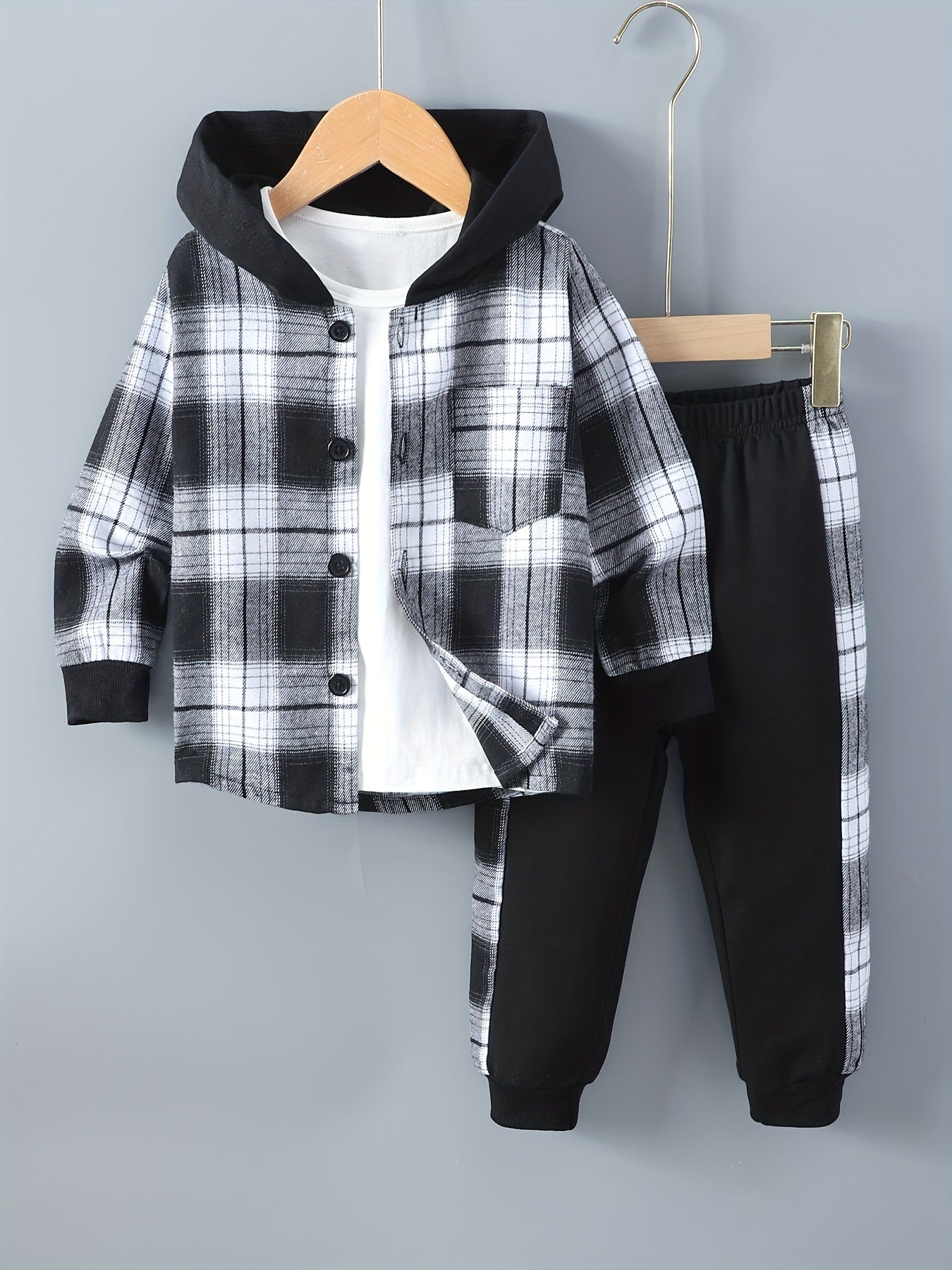 Boys' 2-Piece Lounge Set | Checked Sweatshirt and Sweatpants