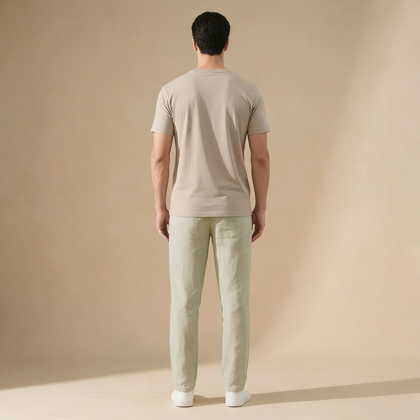 Pantaloni bărbătești în stil de in | Respirabili, cu talie elastică, croială de vară