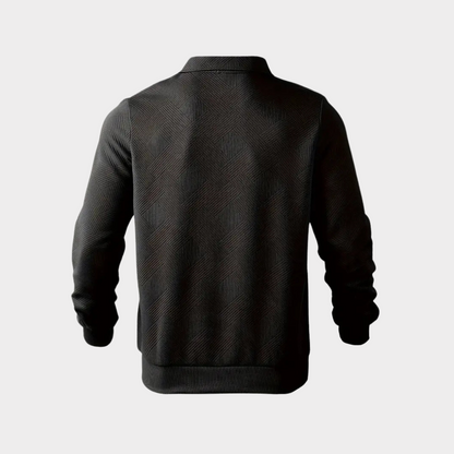 Męski Sweter z Zamkiem do Kwartał | Geometrycznym Drukuj Dzianina