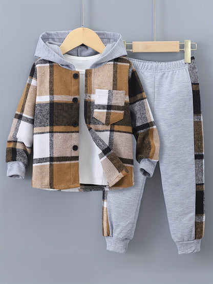 Boys' 2-Piece Lounge Set | Checked Sweatshirt and Sweatpants