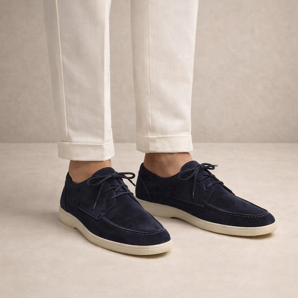 Men’s Style Leather Loafers | Classic Lace-Up Closed-Toe Shoes