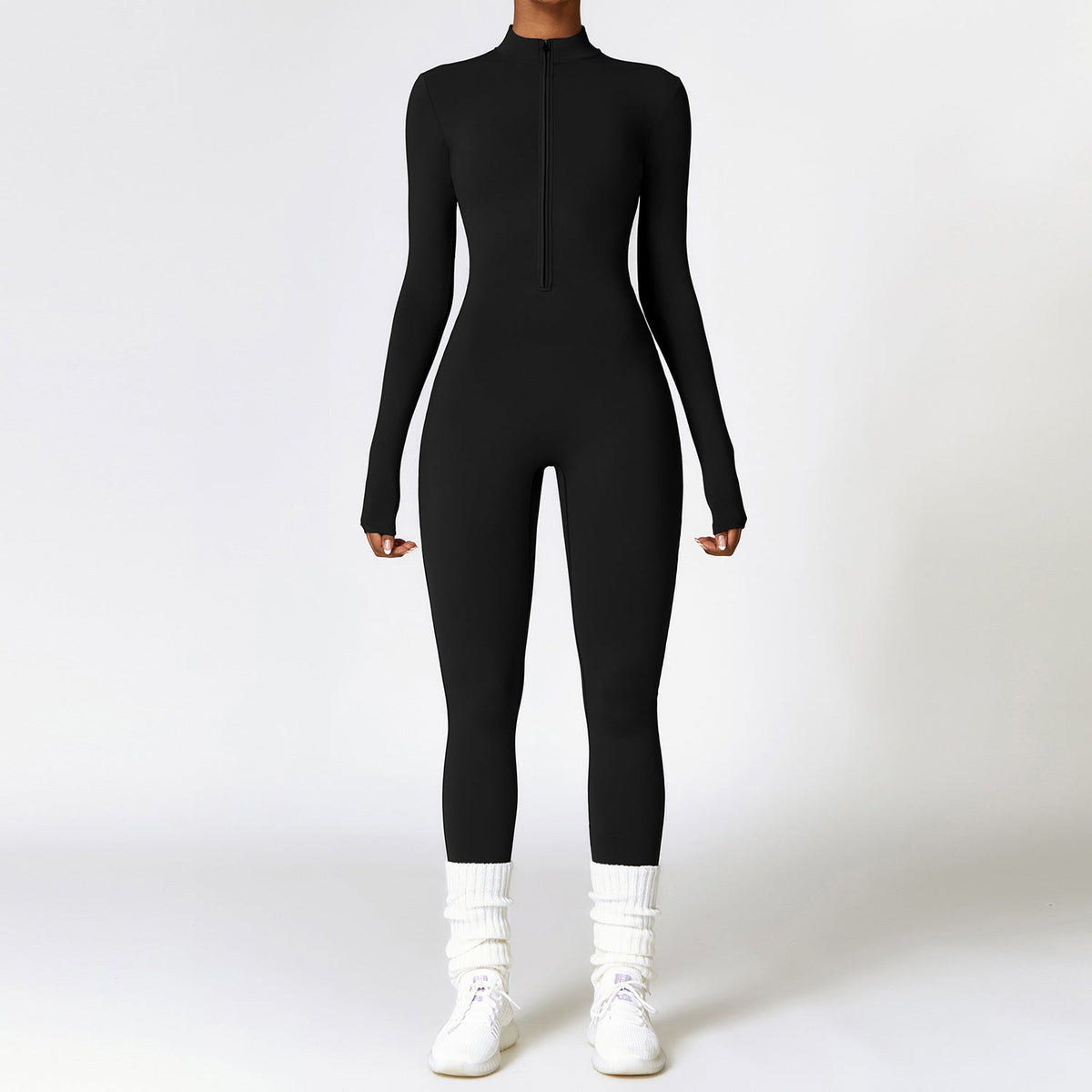 Combinaison pour femme à fermeture éclair | Vêtement de sport extensible sculptant la silhouette