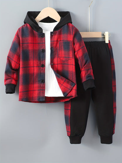 Boys' 2-Piece Lounge Set | Checked Sweatshirt and Sweatpants