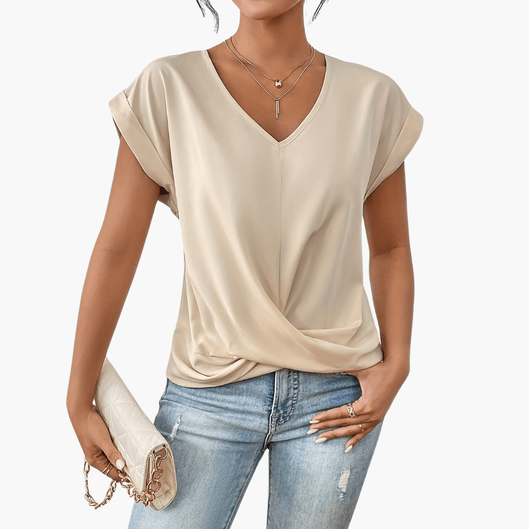 Blouse Femme à Col V | Top Tendance Décontracté