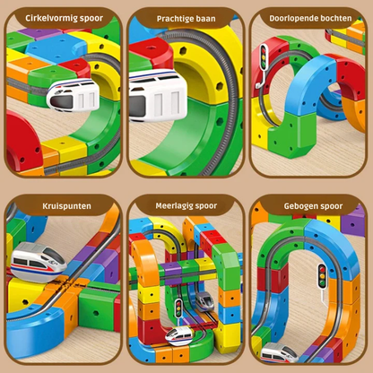 Jouet éducatif STEM avec voies modulaires et train à accumulateur | Enfants de plus de 3 ans