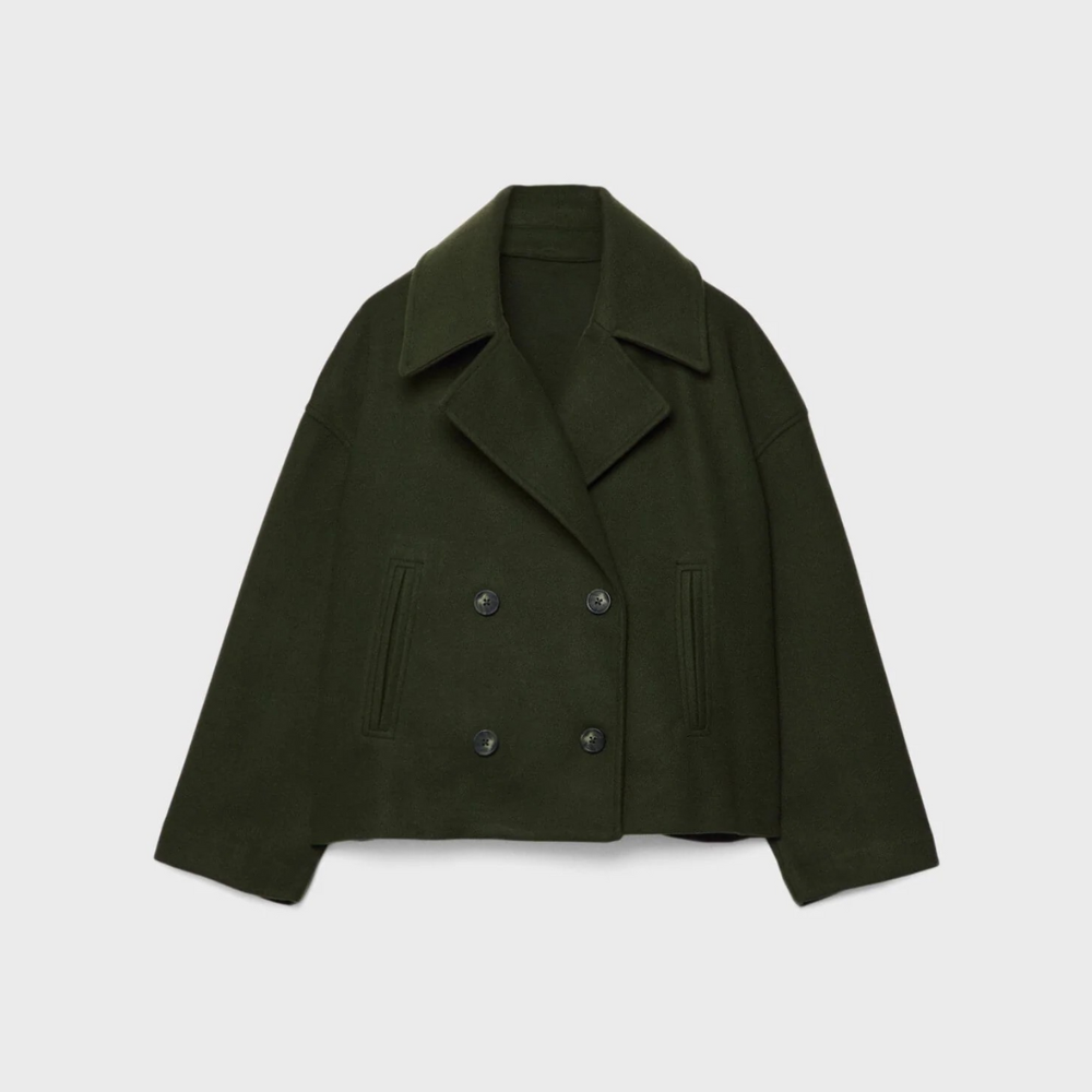 Palton damă cu două rânduri din amestec de lână