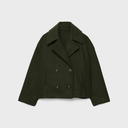 Palton damă cu două rânduri din amestec de lână