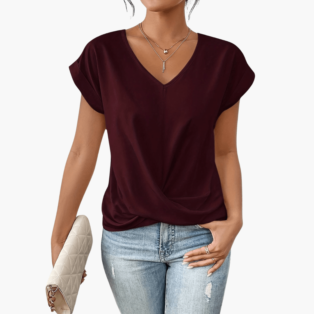 Blouse Femme à Col V | Top Tendance Décontracté