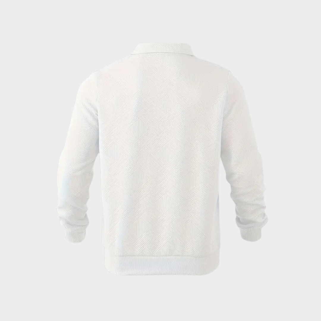 Męski Sweter z Zamkiem do Kwartał | Geometrycznym Drukuj Dzianina