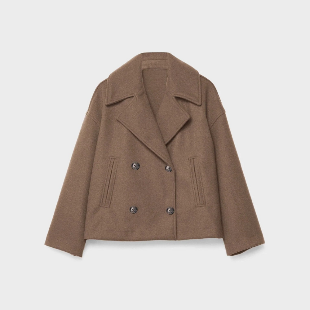 Palton damă cu două rânduri din amestec de lână