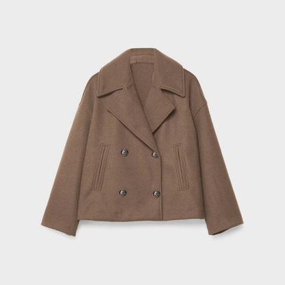 Palton damă cu două rânduri din amestec de lână