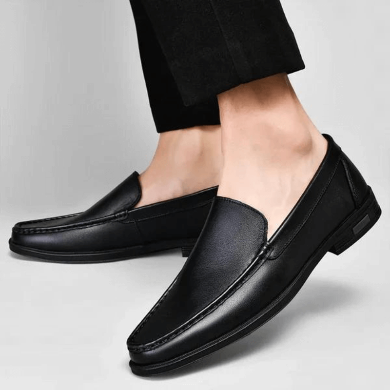 Mocassins en cuir pour hommes | Chaussures classiques à enfiler pour robe