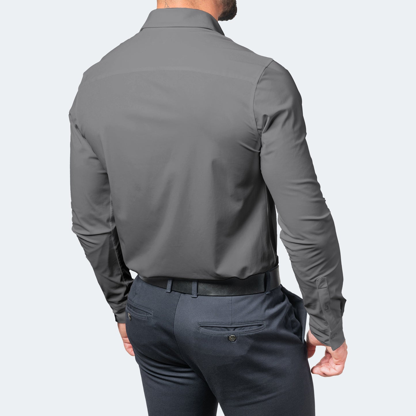 Men's Fitted Stretch Shirt Dress