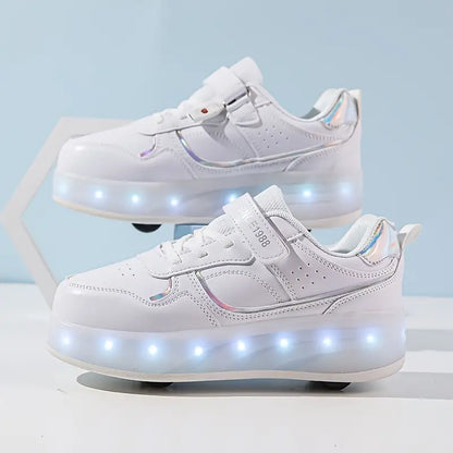Buty na Rolkach | Popularne Trampki z Kółkami i Swiatłami LED dla Dzieci
