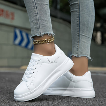 Zapatillas de estilo limpio y cuero para mujer