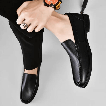Mocassins en cuir pour hommes | Chaussures classiques à enfiler pour robe