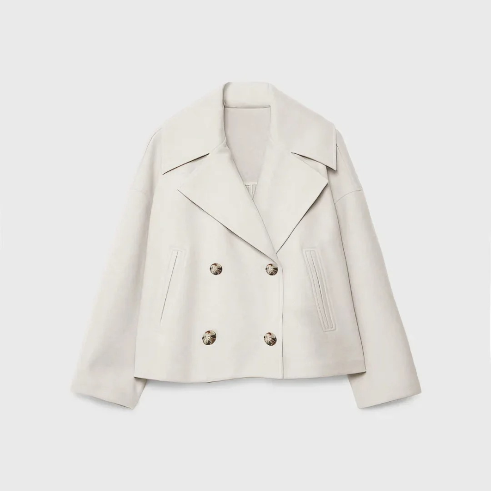 Palton damă cu două rânduri din amestec de lână