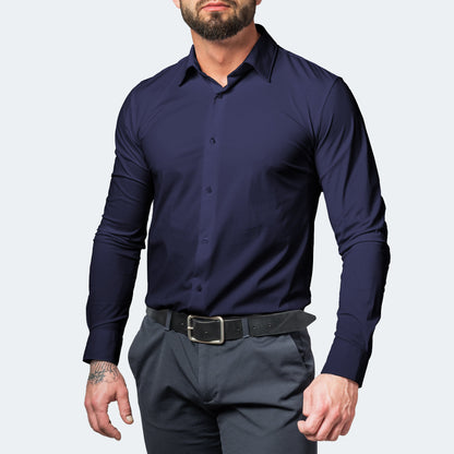 Men's Fitted Stretch Shirt Dress