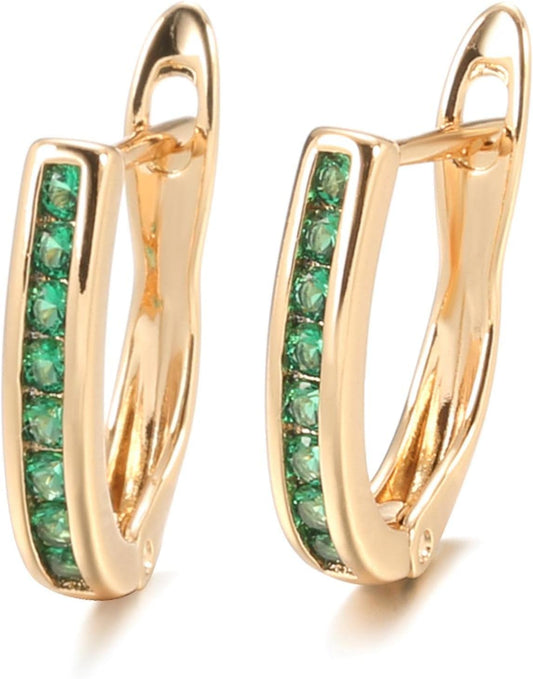 Pendientes de aro de esmeralda y diamante