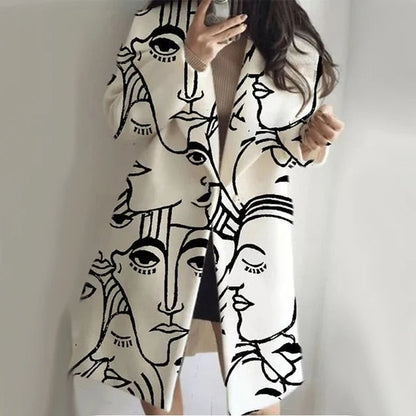 Elegancki Długi Płaszcz Damski z Kołnierzem z Klapami | Ciepły i Stylowy