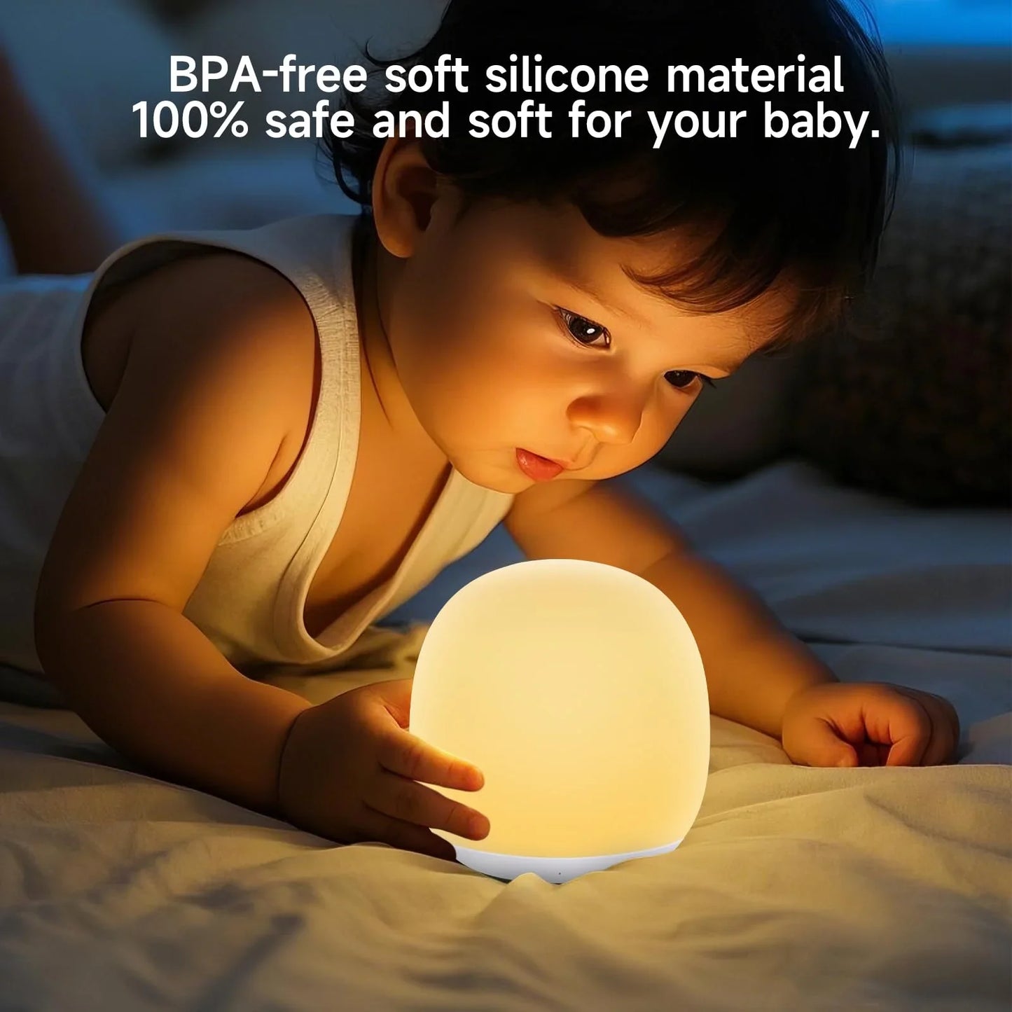 Noční lampička pro kojence k krmení | Silikonová lampička bez BPA, šetrná k očím