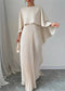 Women's Cape Overlay Maxi Dress | Pleated Wedding Guest Style
