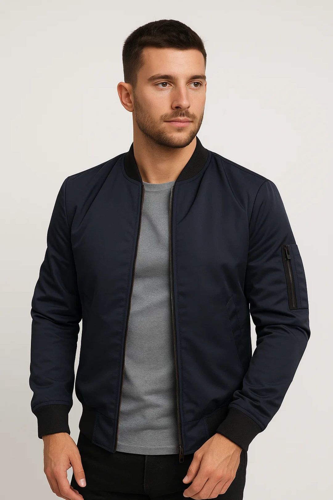 Ανδρικό Μπουφάν Βομβέρ για Κάθε Εποχή με Φερμουάρ