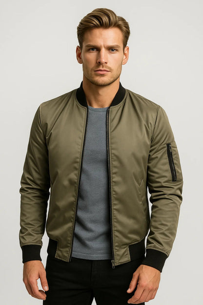 Ανδρικό Μπουφάν Βομβέρ για Κάθε Εποχή με Φερμουάρ