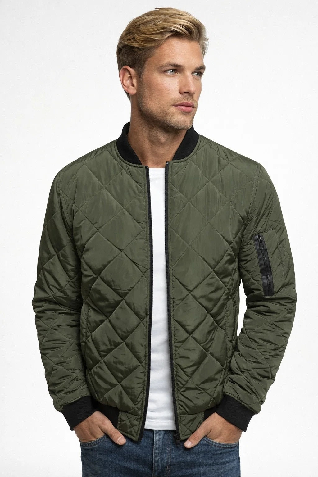 Veste Bomber Rembourrée Homme de Style Urbain