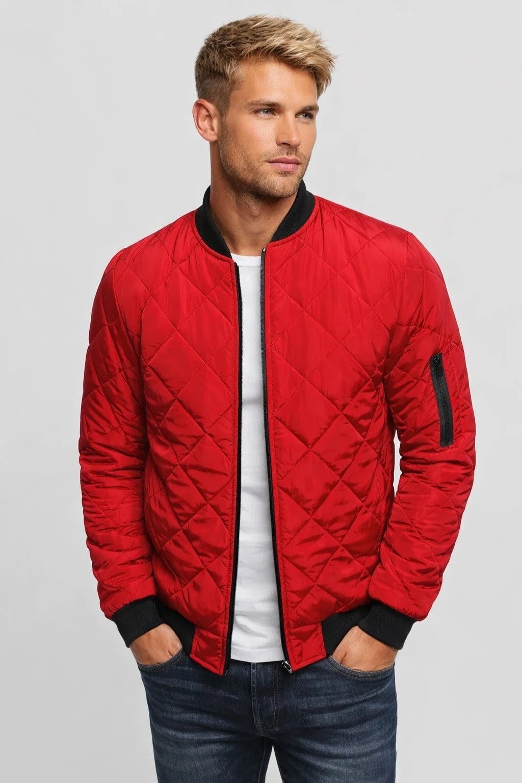 Veste Bomber Rembourrée Homme de Style Urbain