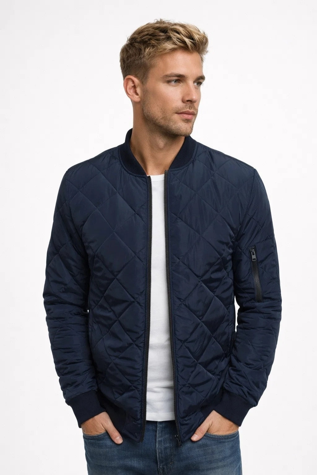 Veste Bomber Rembourrée Homme de Style Urbain