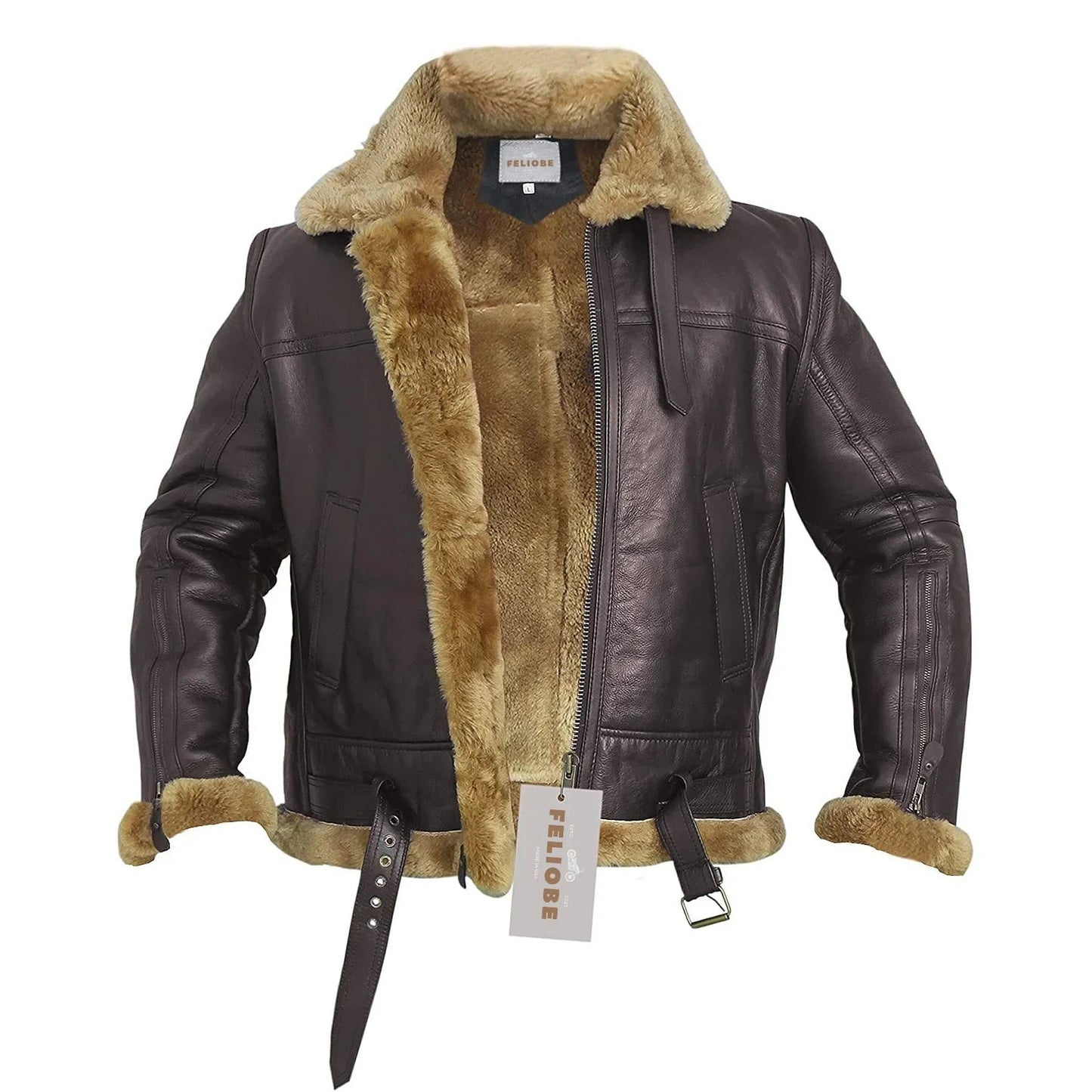 Geacă bărbătească bomber în stil shearling | Geacă aviator stil B3