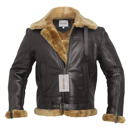 Geacă bărbătească bomber în stil shearling | Geacă aviator stil B3