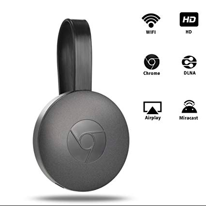 Bezprzewodowy Streamer Multimediów Chromecast 4K + HDR - Przesyłanie Strumieniowe z Telefonu do Telewizora