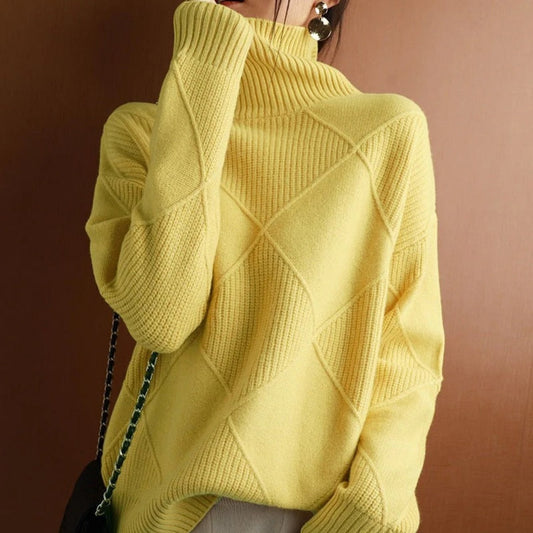 Suéter elegante de mujer con cuello alto | Cálido y acogedor