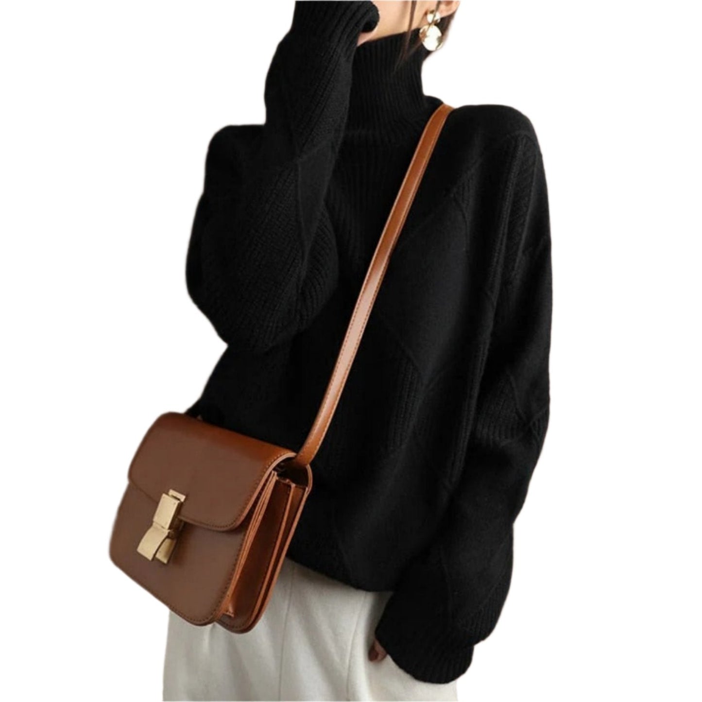 Elegancki Damski Sweter z Golfem | Ciepły i Przytulny