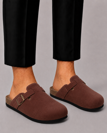 Zoccoli da uomo in similpelle scamosciata | Comodi con tallone aperto e slip-on