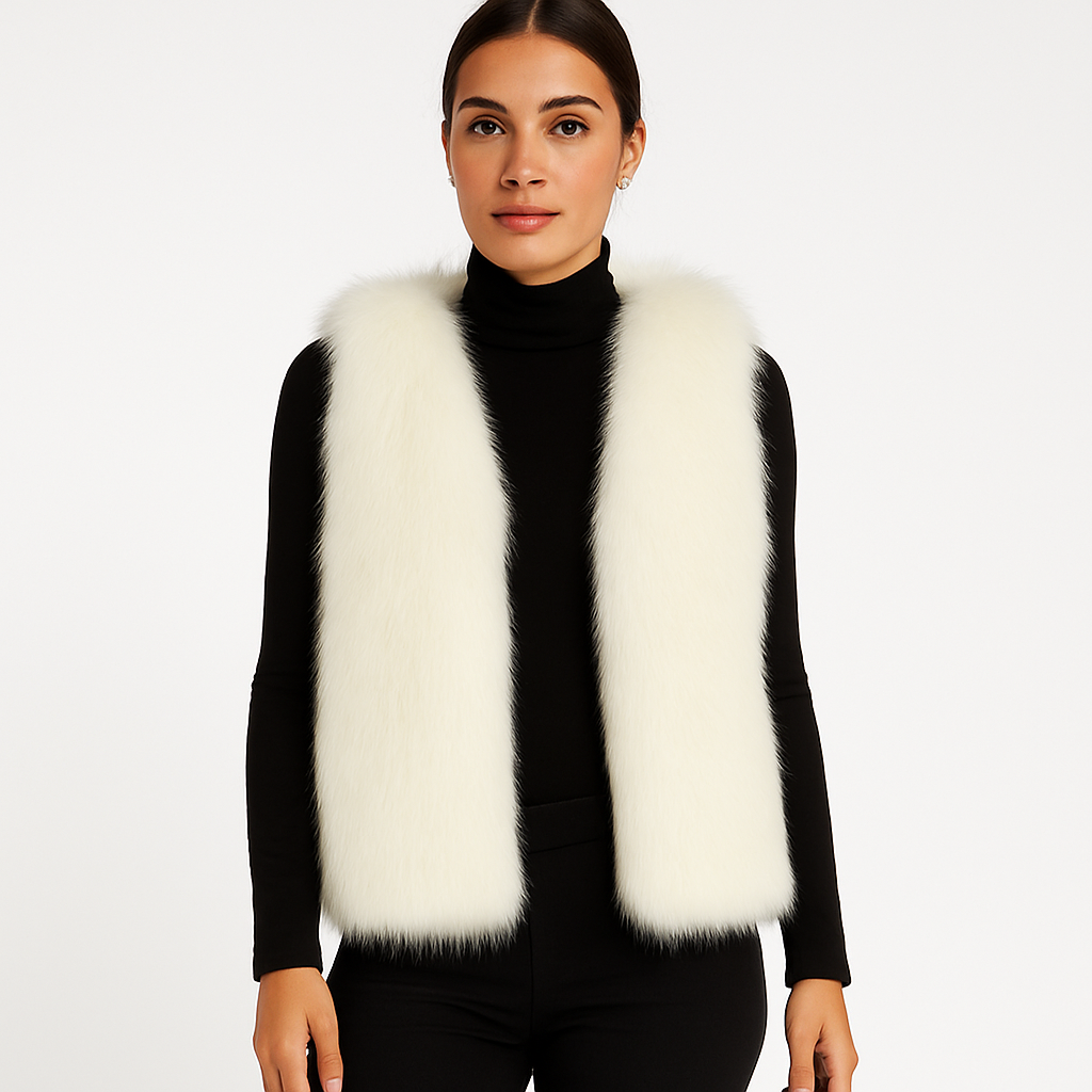 Women's Luxurious Vest Made of Artificial Fur | Sleeveless Jacket