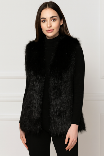 Women's Luxurious Vest Made of Artificial Fur | Sleeveless Jacket