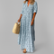 Robe maxi femme en mélange de coton imprimé | Style aérien avec décolleté en V