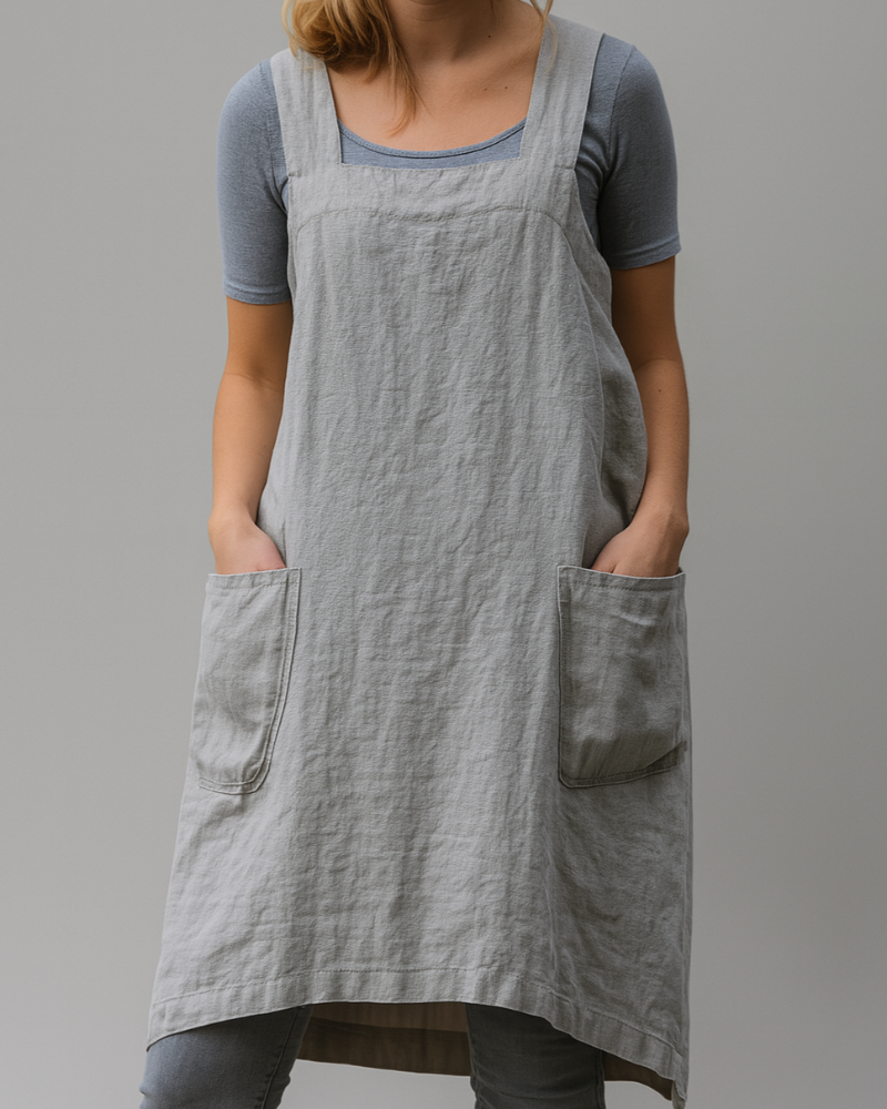 Robe d'été pour femme avec tablier | Poches Coupe décontractée