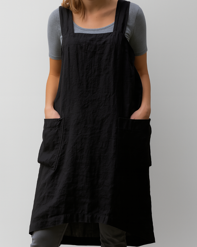 Robe d'été pour femme avec tablier | Poches Coupe décontractée