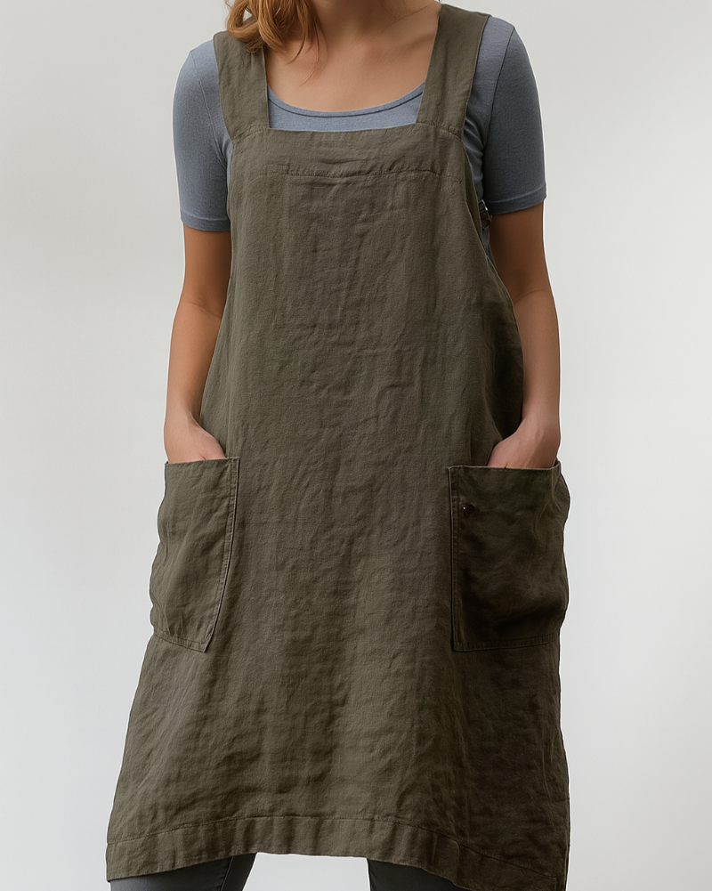 Robe d'été pour femme avec tablier | Poches Coupe décontractée