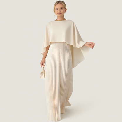 Long Evening Gown with Bat Sleeves | Flowing Stylish Dress Event